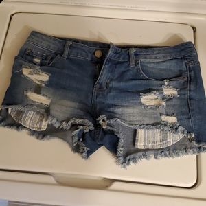 Denim cut off shorts